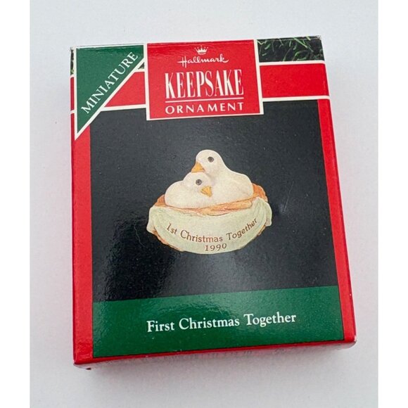 Hallmark Keepsake First Christmas Together Ornament 1990 Porcelain Doves 1990 - Picture 7 of 9
